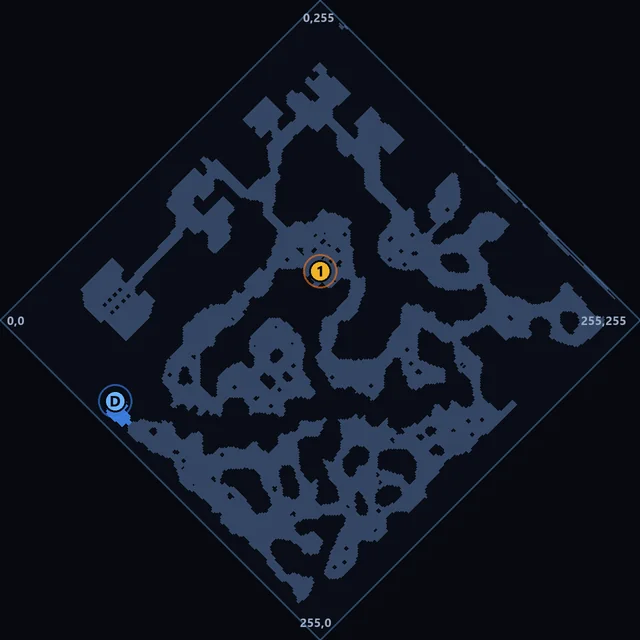 Mapa de Aida con el spot de Hell Maine marcado