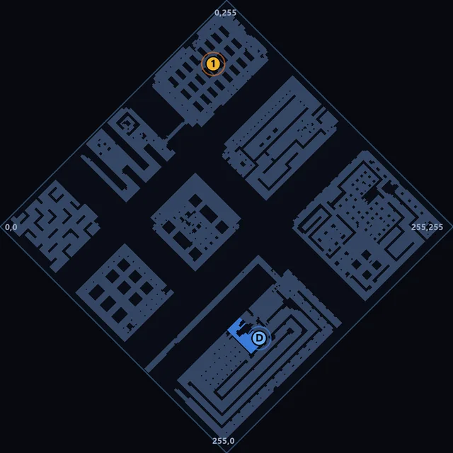 Mapa de Lost Tower con el spot de Balrog marcado